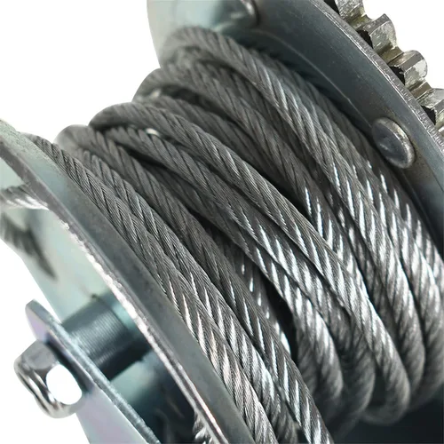 Vista 7 de Cabrestante de manivela de 1600 libras con freno y cable de acero resistente para barco, remolque, ATV o comedero de ciervos