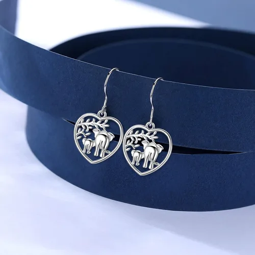 Vista 2 de AEONSLOVE Regalos de elefante para mujer, aretes de elefante de plata de ley 925, joyería de elefante, regalo de elefantes para mujeres, madres
