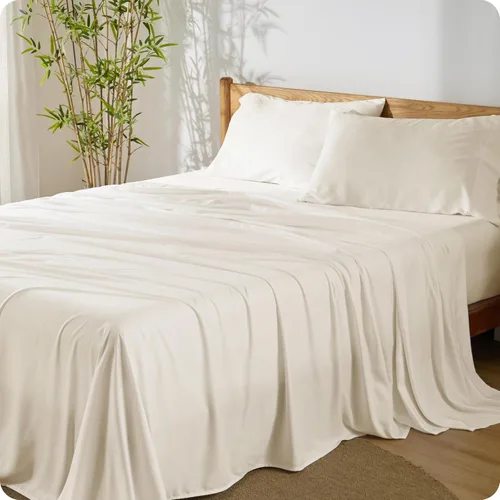 Vista 50 de Bedsure PureWoven 100% rayón derivado de bambú, sábanas de cama individual 01 - Gris oscuro