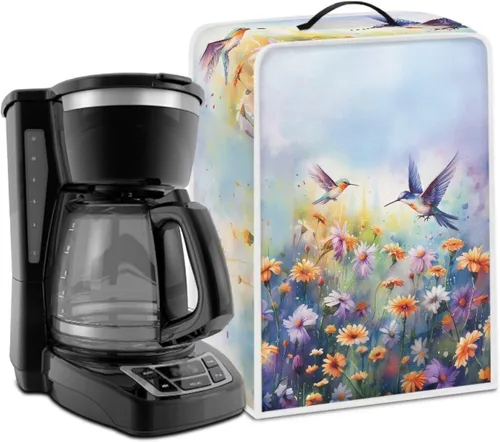 Vista 12 de DISNIMO Cubierta antipolvo para cafetera de mariposa azul, fundas para máquina de hacer café de cocina con mango superior, cubierta