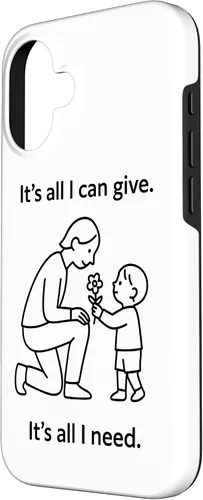 Vista 2 de Child Giving Flower to Parent Minimal Symbolic Love Design Case for iPhone 16
