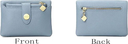 Vista 3 de PofeeXIO Carteras para mujer con funda de tarjeta extraíble, monedero compacto plegable pequeño para mujer, billetera RFID para mujer, billetera