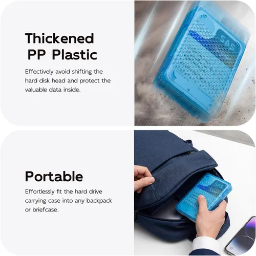 Vista 5 de MAIWO Funda de disco duro externo para disco duro SSD de 3.5 pulgadas, funda protectora universal, caja de almacenamiento portátil, bolsa