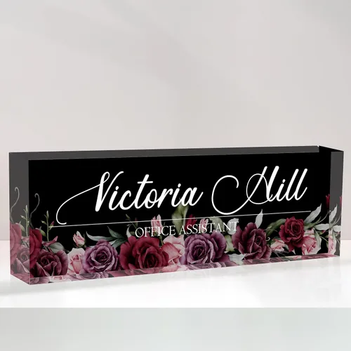 Vista 30 de Placa de nombre de escritorio personalizada, placa de identificación acrílica personalizada para decoración de escritorios, regalos