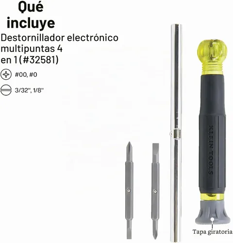 Vista 4 de Klein Tools 32500SDKIT Juego de destornilladores y tuercas multipuntas con asas de agarre acolchado, incluye controladores electrónicos rechonchos