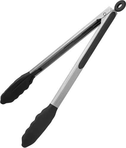 Vista 22 de Pinza de cocina resistente al calor de 600ºF: pinza de cocina de silicona U-Taste de 7 pulgadas con puntas de goma antiadherentes selladas firmes