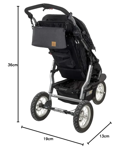 Vista 4 de LÄSSIG Glam Goldie - Organizador para cochecito de bebé, con accesorio para silla de paseo, color antracita