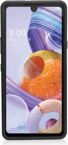 Vista 4 de Para LG Stylo 6 LM-Q730 (2020) - Funda híbrida con soporte de anillo - RS2 Negro