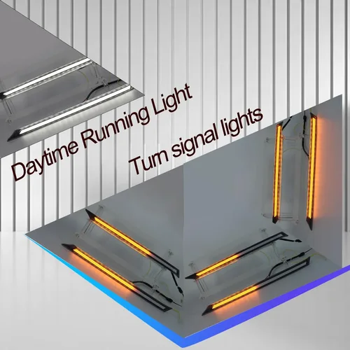 Vista 2 de 2 piezas de luces LED de parrilla, barra LED frontal secuencial, luces LED de circulación diurna compatibles con Toyota RAV4 2019-2023, señal