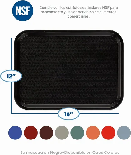 Vista 5 de Carlisle FoodService Products CT121614 Bandeja estándar para cafetería/comida rápida, 12 x 16 pulgadas, azul