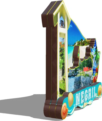 Vista 2 de Negril Jamaica - Imán de madera 3D para nevera, viajes, coleccionables, recuerdos, decoración, manualidades hechas a mano