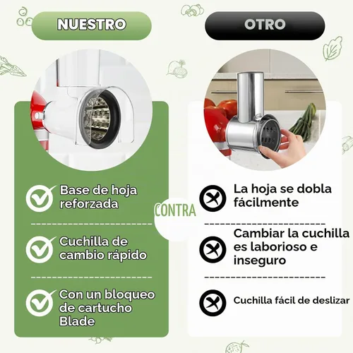Vista 6 de COFUN - Rallador de queso para KitchenAid, rallador de queso grande