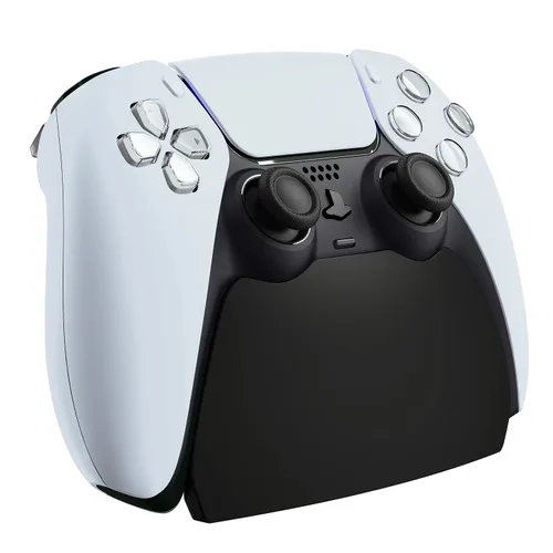 Vista 6 de PlayVital Solid Black Controller Display Stand for ps5, Gamepad Accessories Desk Holder for ps5 Controller with Rubber Pads