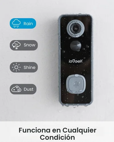 Vista 9 de ieGeek Timbre inalámbrico sin suscripción, visión nocturna ultra clara de 5 MP, detección de movimiento PIR, timbre de video con timbre