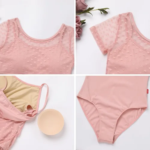Vista 18 de AFAVOM Leotardos de ballet para mujeres adultas con estampado de flores de mariposa sin espalda, leotardos de gimnasia con brasier y prácticas
