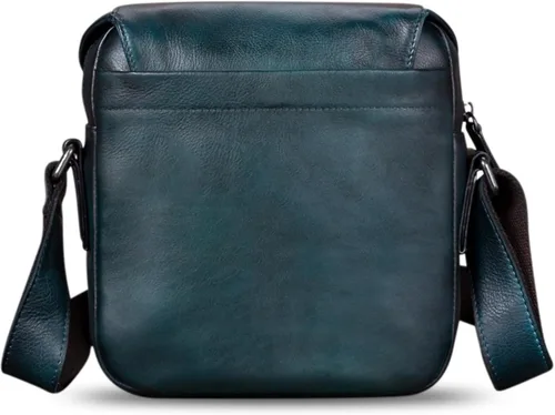 Vista 3 de IVTG Bolso de mensajero de cuero genuino para hombre, bolso de hombro cruzado, bolso casual para el trabajo, negocios, diario