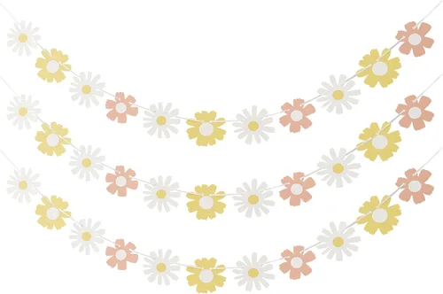 Vista 5 de Cartel de feliz cumpleaños con diseño de margarita para niños y adultos, decoración de fiesta de cumpleaños (azul + blanco)