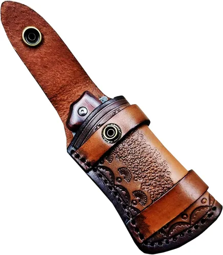 Vista 5 de Funda de Cuero Genuino para Cuchillo de Bolsillo de 4.25'', Funda con Broche de Transporte Horizontal para Leatherman Wave, Bolsa de Cuero de Grano