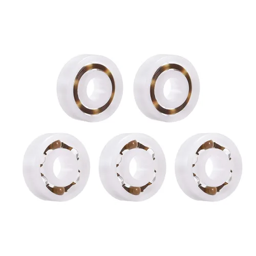 Vista 5 de uxcell 623 rodamientos de plástico 0.118x0.394x0.157 in bola de vidrio jaula de nylon 5pcs