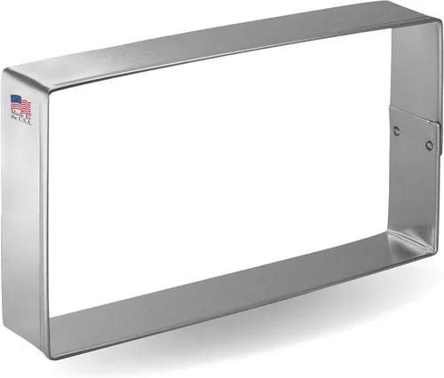 Vista 2 de Foose Cortador de galletas rectangular de 3 x 5 pulgadas, acero de placa de estaño, fabricado en EE. UU