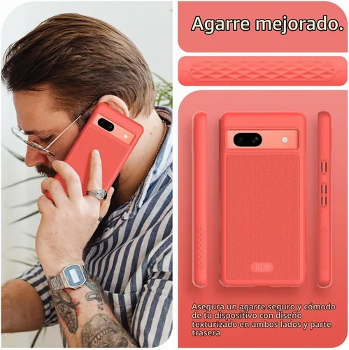 Vista 4 de TUDIA MergeGrip [Doble Capa] - Funda para Google Pixel 7a (2023), [Probada en Caídas de Grado Militar] Borde Elevado para Protección de Pantalla