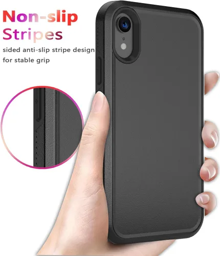 Vista 5 de Diverbox Funda para iPhone XR [Protector de Pantalla de Vidrio Templado] [A Prueba de Golpes] [A Prueba de Caídas] Funda de Teléfono de Protección