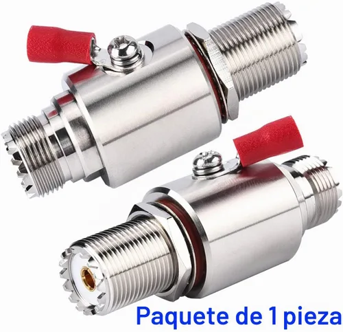 Vista 2 de Protector contra sobretensiones relámpago UHF PL-259 Socket PL259 Socket (UHF hembra) a zócalo SO239 (UHF hembra) mamparo para radio CB