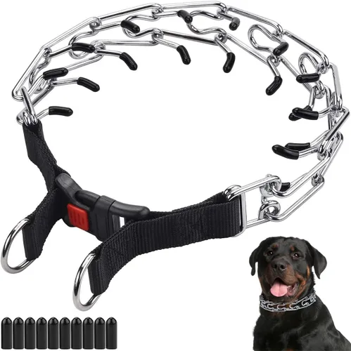 Vista 10 de Collar de punta para perro, collar de entrenamiento ajustable para perros con hebilla de liberación rápida para perros pequeños, medianos y grandes