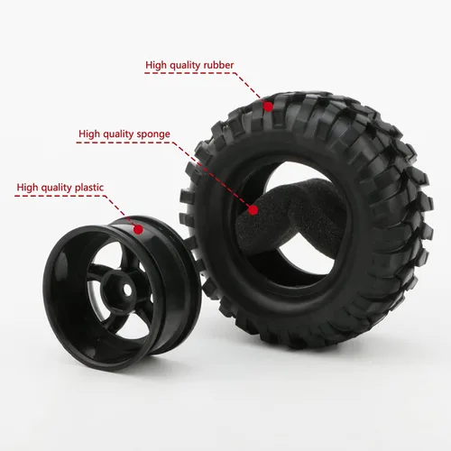 Vista 6 de Neumáticos para Buggy + llanta de 5 radios para vehículo todo terreno RC HSP 1/10 (4 unidades) 1/10 Buggy Tire & 5-Spoke Rim Set, 2-piece for