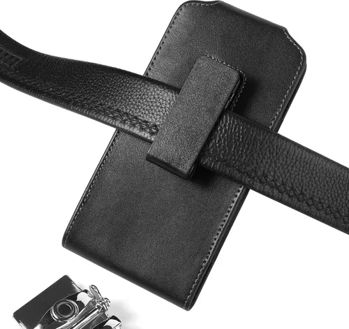 Vista 5 de Funda de piel sintética con clip giratorio vertical para cinturón para Samsung Galaxy S24 Ultra, Note 20, Note 10+, S23+, S22+, S21+, S20 Plus, A15