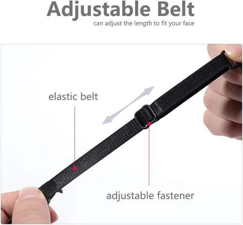 Vista 6 de Correa extensora de máscara, 10 piezas de tela elástica, clip protector de orejas con correa ajustable para la parte posterior de la cabeza