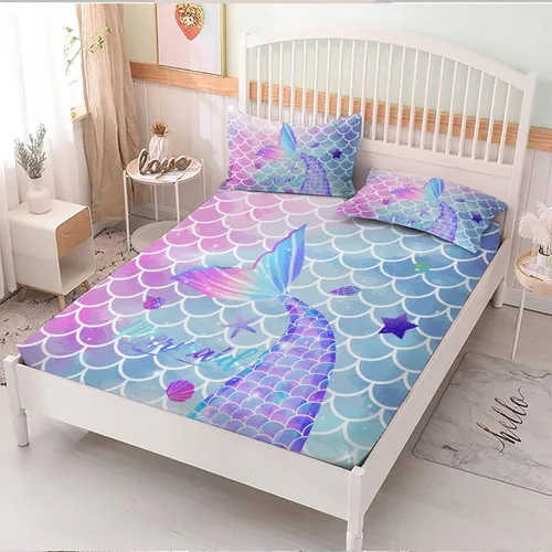 Vista 15 de MUSOLEI Sábanas Panda Sábanas ajustadas Lindas hojas de cama con conjunto de cama de animales 3D con orejas para niñas Conjunto de cama individual