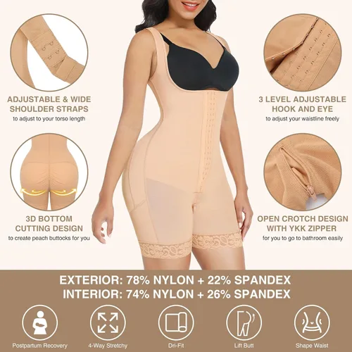 Vista 4 de FeelinGirl Faja Shapewear para mujer, control de abdomen BBL etapa 2, fajas colombianas, levantamiento de glúteos, corsé de cuerpo completo
