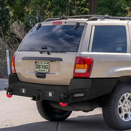 Vista 3 de Vijay Parachoques delantero y trasero para Grand Cherokee WJ 1999-2004 con placa de cabrestante y luces