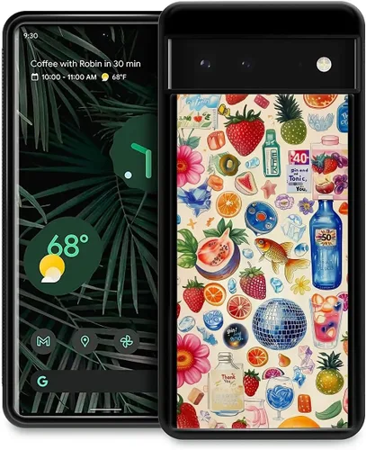 Vista 140 de Compatible con Google Pixel 4A 5G Mobile Case Creative Acrylic Panel trasero Silicona Protección Grip especialmente diseñado para Google Pixel 4A 5G