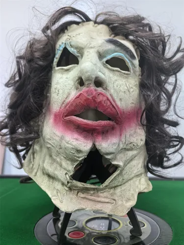 Vista 2 de BravoPlay Máscara facial de cuero para Halloween, disfraz de masacre de Texas para cosplay, espeluznante, accesorios de fiesta para adultos
