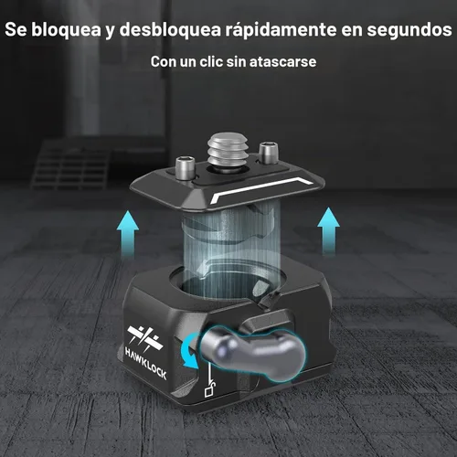 Vista 2 de SMALLRIG Placa de liberación rápida HawkLock Mini Adaptador de montaje de cámara de liberación rápida con tornillo de 1/4 pulgadas, para abrazadera