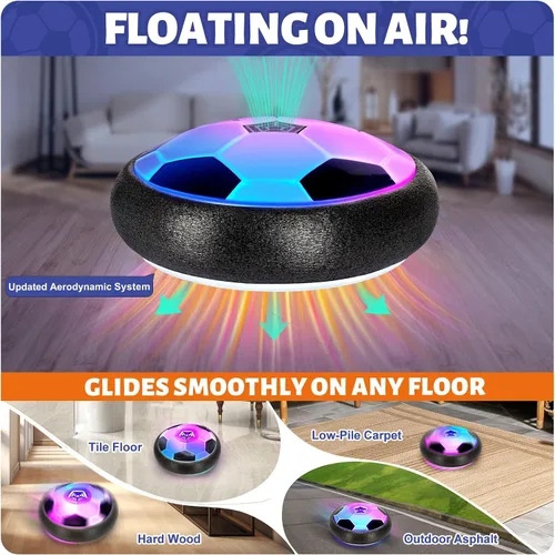 Vista 5 de Officygnet Hover Soccer Ball para Niños, Juguetes de Interior Regalos para Niños de 6, 7, 8, 9, 10, 11, 12 Años de Edad, Juguetes de Fútbol Flotante