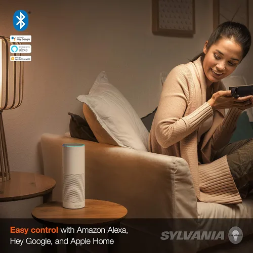 Vista 8 de LEDVANCE Sylvania Smart+ Bluetooth - Bombilla LED A19 blanca suave, compatible con Alexa, Apple HomeKit y Google Assistant, 1 paquete