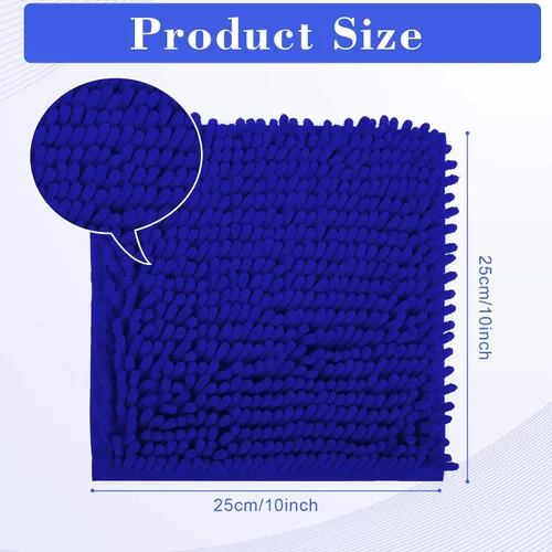 Vista 3 de Alfombra de casillero escolar de felpilla con respaldo antideslizante para decoraciones de casillero (2, azul, 10 x 10 pulgadas)