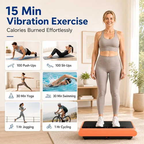 Vista 2 de Whole Body Vibration Plate Exercise Machine, 990 Speed Levels Power Plate Orange