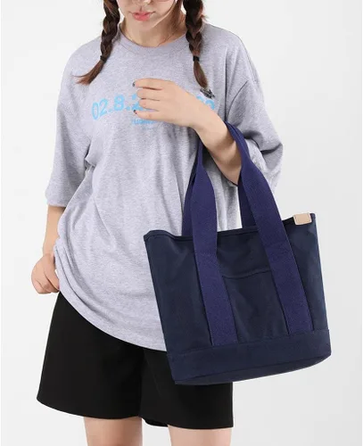 Vista 2 de Bolso cruzado de lona para mujer, bolso de hombro con múltiples bolsillos con cremallera, bolso de mano, bolso hobo, bolsa de uso diario