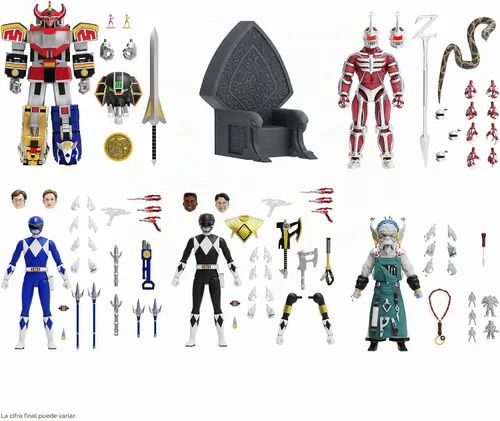 Vista 6 de Super7 Mighty Morphin Power Rangers ULTIMATES! Wave 3 - Figura de acción de Blue Ranger