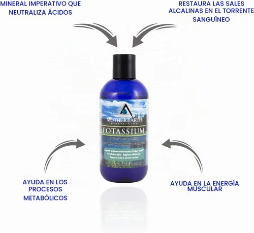 Vista 3 de Mother Earth Minerals - Minerales Angstrom, potasio, 8 onzas