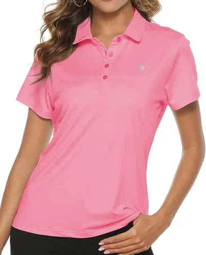 Vista 16 de TBMPOY Camisetas polo de golf de manga corta para mujer, ligeras, con absorción de humedad, con cuello, T-shirt de secado rápido de 4 botones