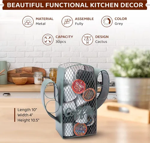 Vista 4 de Made Easy Kit Organizador de cápsulas de café, decoración funcional de la barra de café para el hogar, accesorios de almacenamiento de encimera
