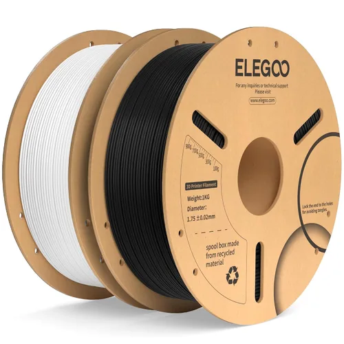 Vista 27 de ELEGOO Paquete de filamento PLA Plus negro 10KG, filamento para impresora 3D PLA+ resistente de 1.75mm precisión dimensional +/- 0.02mm, paquete