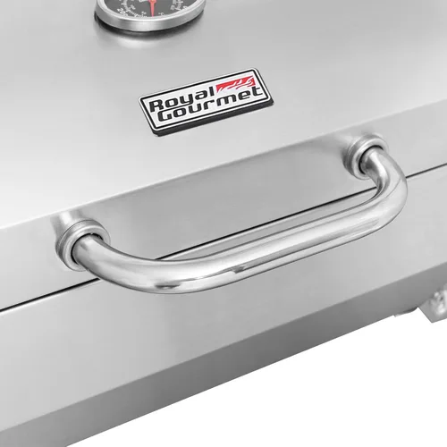 Vista 13 de Royal Gourmet GT1001 Parrilla portátil de acero inoxidable, 10000 BTU Parrilla de gas de mesa para barbacoa con patas plegables y tapa