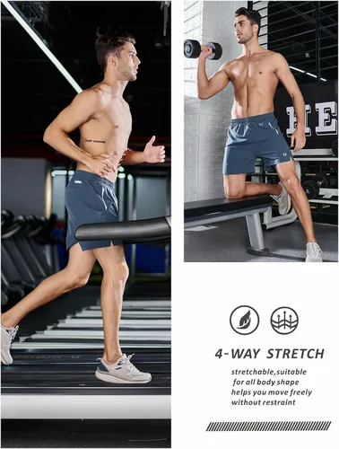Vista 4 de NORTHYARD Pantalones cortos deportivos para correr para hombre, 5 pulgadas, 7 pulgadas, 9 pulgadas, entrenamiento, gimnasio, tenis, secado rápido
