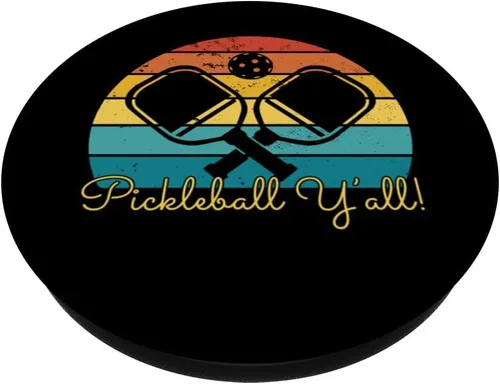Vista 2 de PICKLEBALL Y'ALL Funny Paddle Ball Pickle Sunset Meme PopSockets Swappable PopGrip
